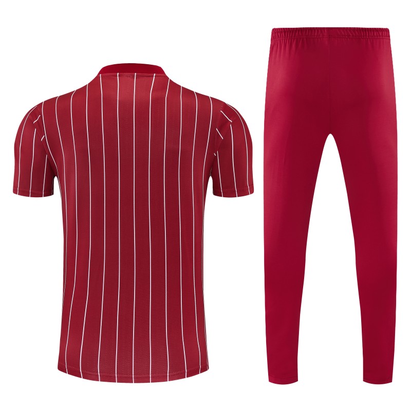 26/27 Arsenal Red Stripes Short Sleeve Tracksuit + Long Pants