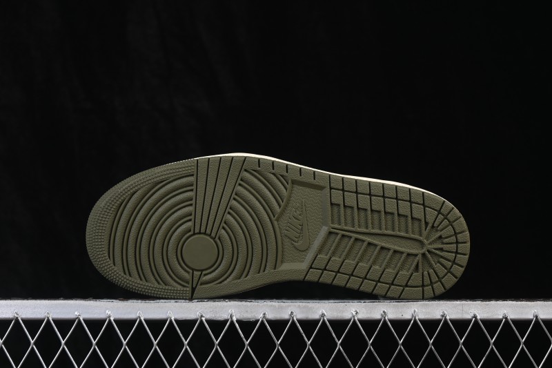Nike Air Jordan 1 Low OG Travis Scott Reverse Swoosh Premium Leather Sneakers - DM7866-200