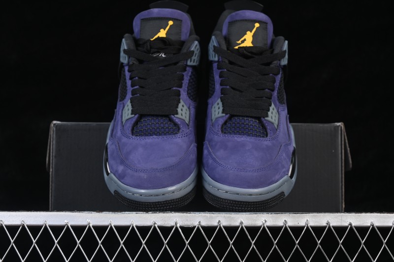 Nike Air Jordan 4 Retro 'Lakers' Premium Suede Basketball Sneakers - FV5029-500