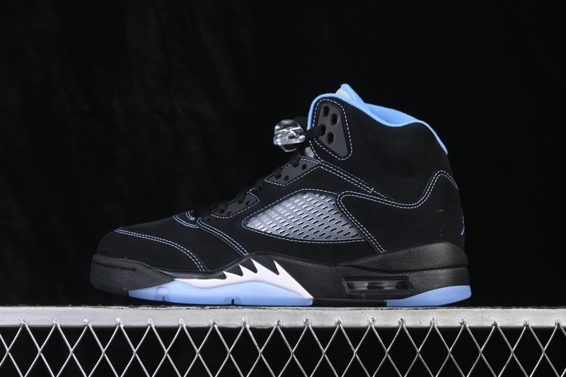 Air Jordan 5 Retro 'Black University Blue' Basketball Sneakers for Men - DD0587-008