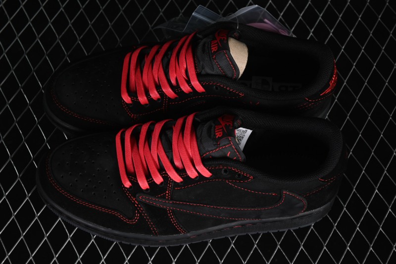 Nike Travis Scott Air Jordan 1 Low OG Retro Basketball Shoes with Reverse Swoosh - DM7866-003