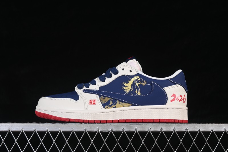 Nike Travis Scott x Fragment Design x Air Jordan 1 Low OG SP Casual Skateboarding Shoes - FF9989-011