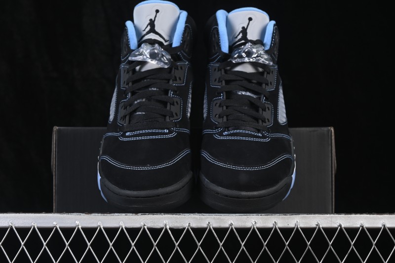 Air Jordan 5 Retro 'Black University Blue' Basketball Sneakers for Men - DD0587-008