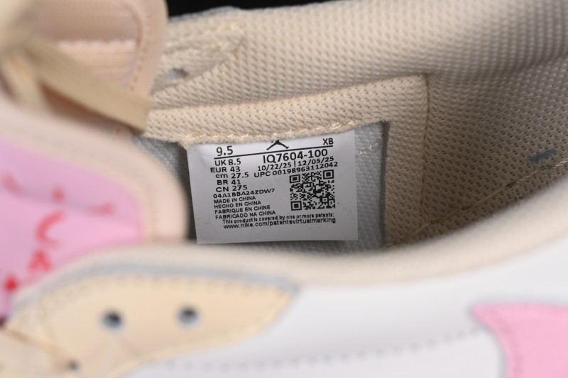 Nike Travis Scott x Air Jordan 1 Low OG Retro Sneakers with Reverse Swoosh Design - IQ7604-100