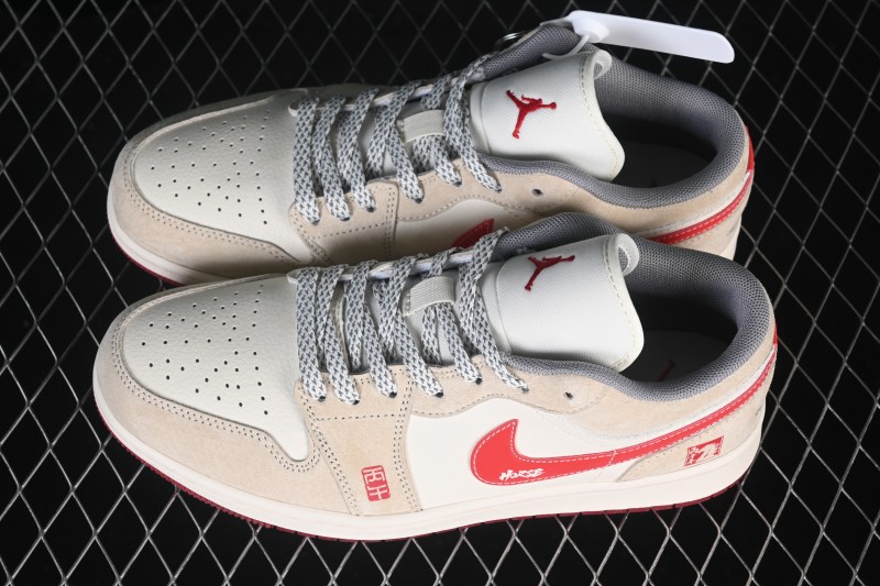 Nike Air Jordan 1 Low Retro Basketball Shoes with Chinese New Year Red Design - JY6988-139
