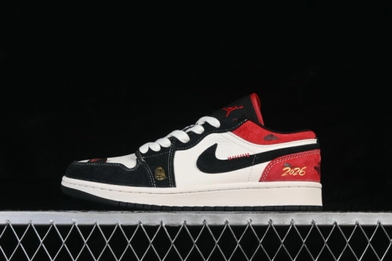Nike Air Jordan 1 Low Retro Basketball Shoes with Year of the Horse Colorway - MZ9588-840