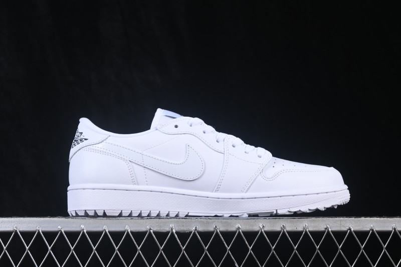 Nike Air Jordan 1 Low Retro Basketball Shoes in All-White Leather - DD9315-120