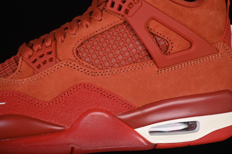 Nike Nigel Sylvester x Air Jordan 4 OG Brick By Brick Red Suede Sneakers - HF4340-800