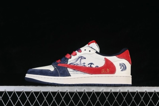 Nike Air Jordan 1 Low Chinese New Year Edition Ink Wash Custom Basketball Shoes - FC1688-251