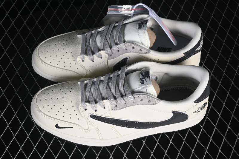 Nike Air Jordan 1 Low AJ1 x The North Face Collaboration Classic Black High-End Custom Low-Top Retro Basketball Shoes - LD2028-071
