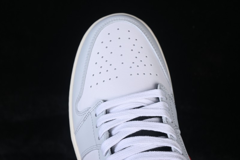 Nike Air Jordan 1 Low Retro Basketball Shoes in White and Red - 553558-081
