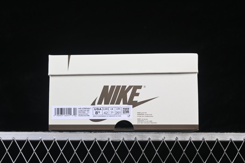 Nike Travis Scott Air Jordan 1 Low OG Retro Basketball Shoes with Reverse Swoosh - DM7866-111