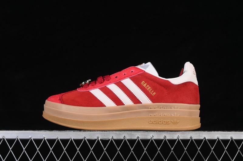 Adidas Originals Gazelle Bold Retro Skateboarding Shoes with Thick Sole and Anti-Slip Low-Top Design - KJ4293