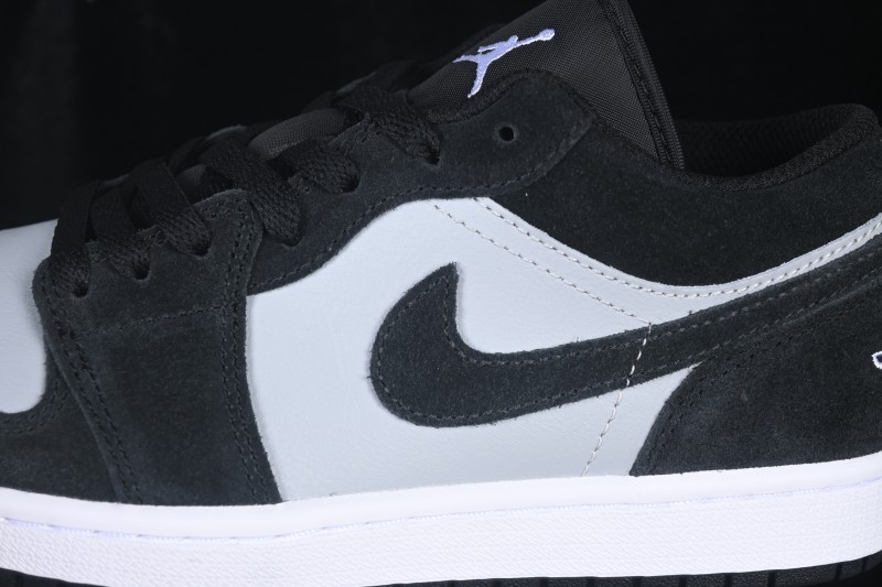 Nike Air Jordan 1 Low Retro Basketball Shoes with Classic Black and Grey Colorway - 553558-048
