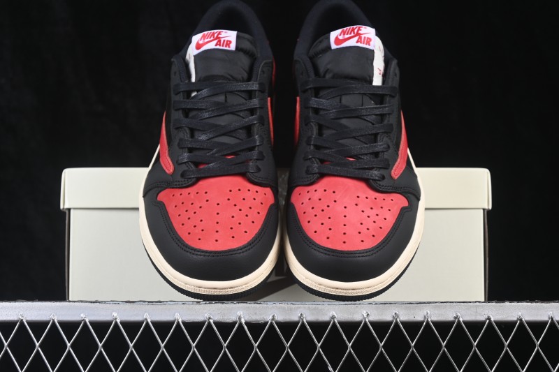 Nike Travis Scott x Air Jordan 1 Low OG Retro Basketball Shoes with Reverse Swoosh Design - DM7866-061