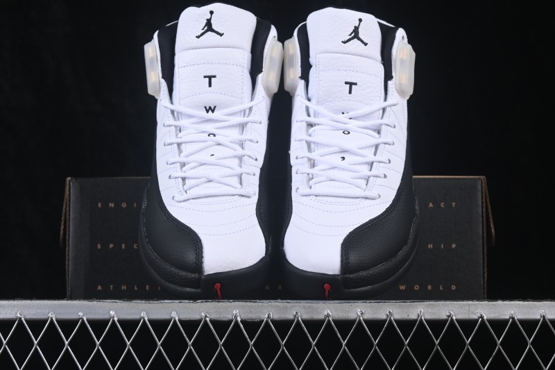 Nike Air Jordan 12 Retro Taxi Basketball Shoes with Gold Eyelets - CT8013-117