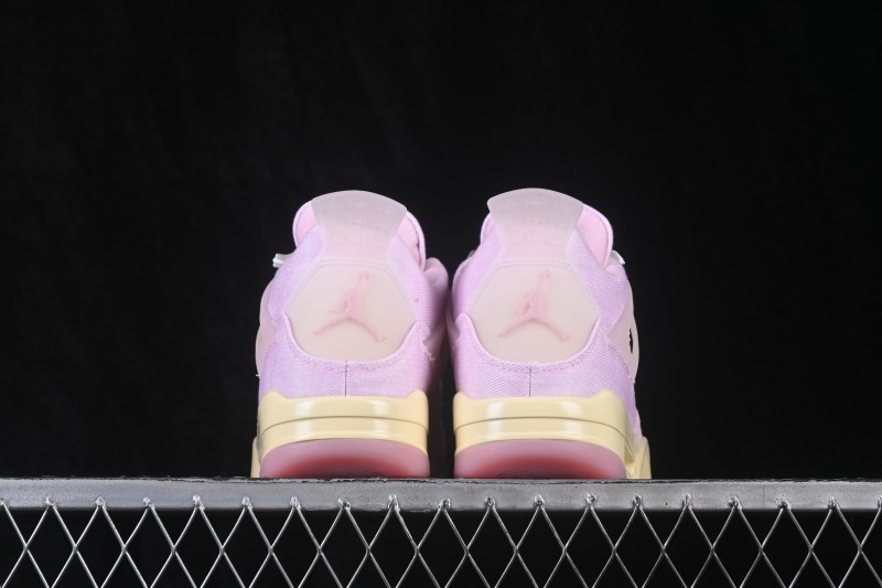Nike Air Jordan 4 Retro 'Iced Carmine' Denim Basketball Shoes with Soft Pink Upper - IB6716-600