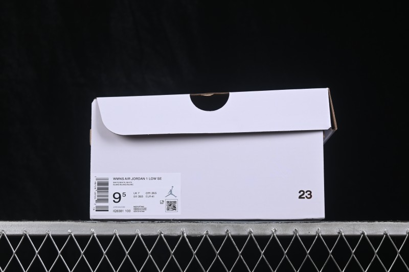 Nike Air Jordan 1 Low Retro Basketball Shoes with Silver Swoosh - IQ9381-100