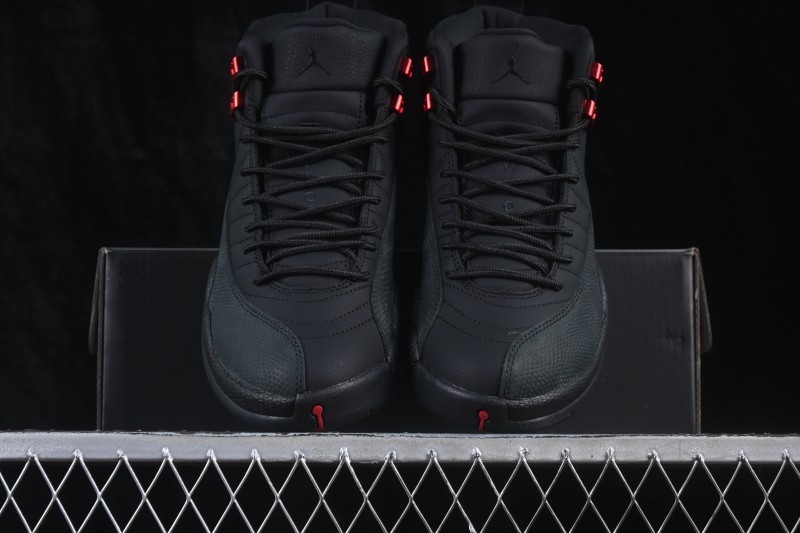 Nike Air Jordan 12 Retro OG Bloodline Men's Basketball Shoes with Premium Leather and Vibrant Red Accents - CT8013-003
