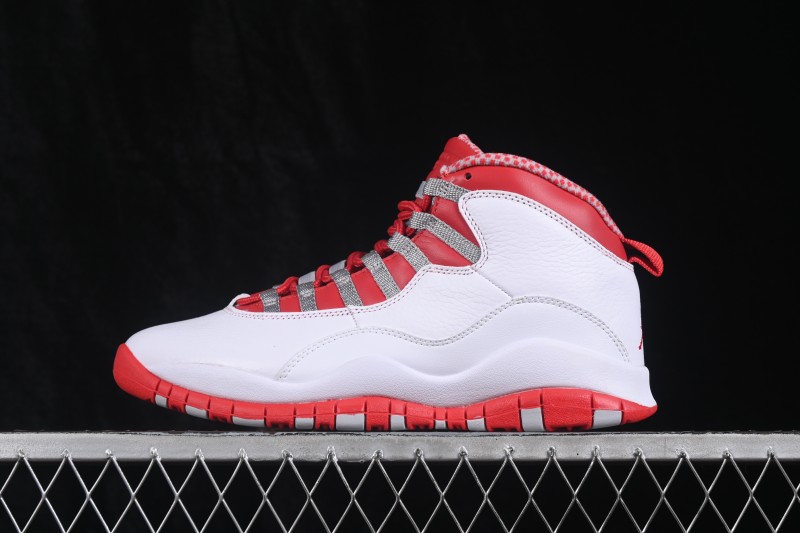 Nike Air Jordan 10 Retro Red Steel Basketball Shoes with Iconic Design - 310805-161