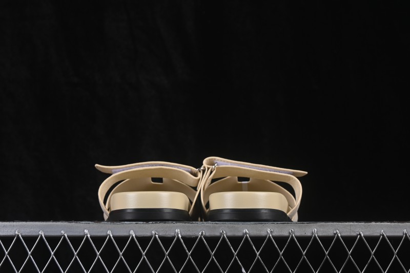 Hermes Chypre Flat Slide Sandals in Sand Color - AJE5