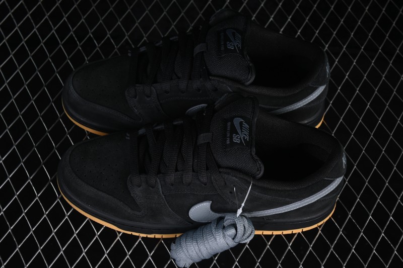 Nike SB Dunk Low Pro Black Gum Grey Skateboarding Shoes - BQ6817-010