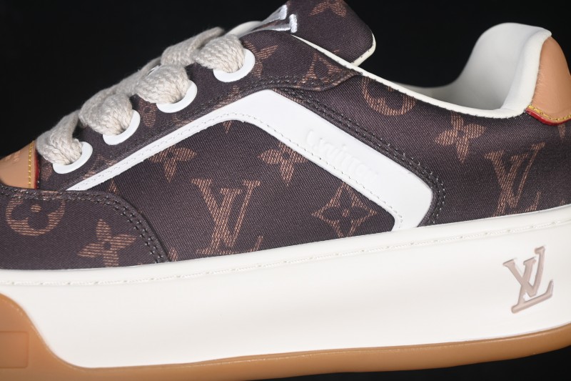 Louis Vuitton Tilted Sneakers Low 2026SS Lace-Up Low-Top Casual Shoes - Coffee