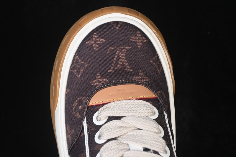 Louis Vuitton Tilted Sneakers Low 2026SS Lace-Up Low-Top Casual Shoes - Coffee