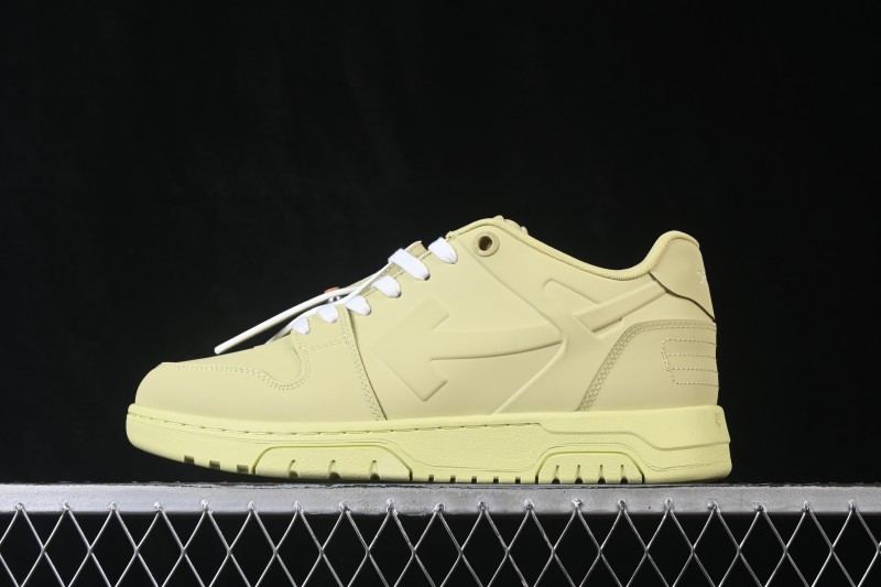 Off-White Out Of Office Low-Top Fashion Sneakers Lemon Green - AJD4