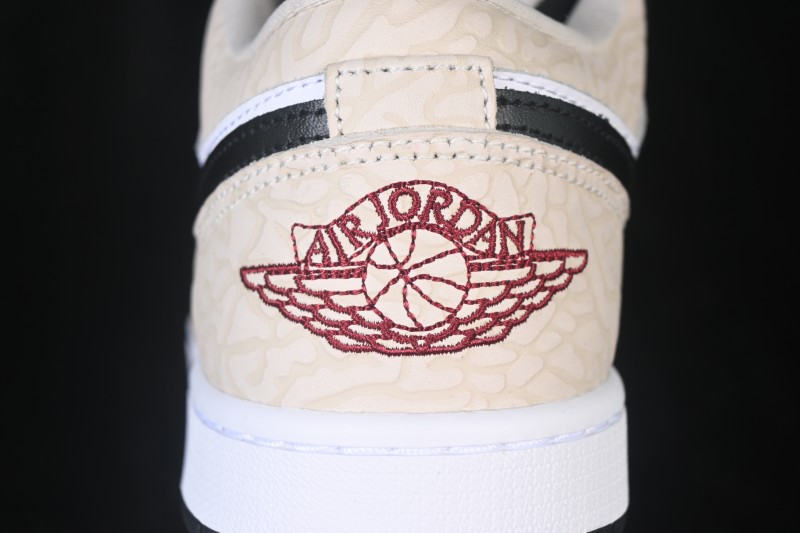 Nike Air Jordan 1 Low AJ1 Cracked Leather Color Block Low-Top Retro Cultural Basketball Shoes - IQ5490-007