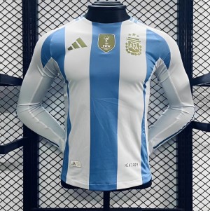 Player Version 2024 Argentina Long Sleeve Home Jersey