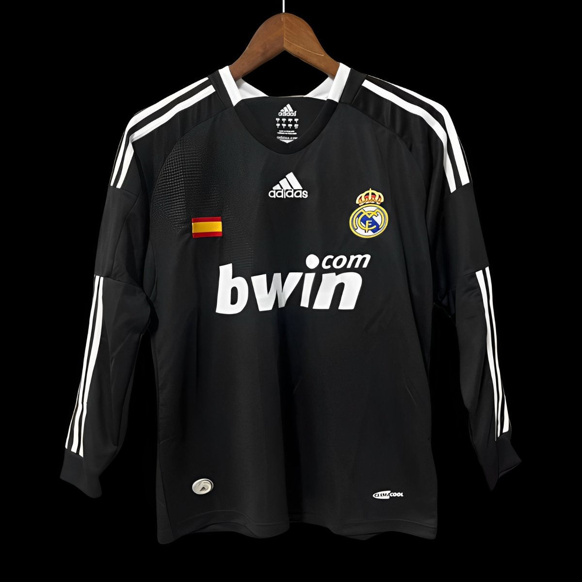 Retro 08/09 Real Madrid Third Black Long Sleeve Jersey