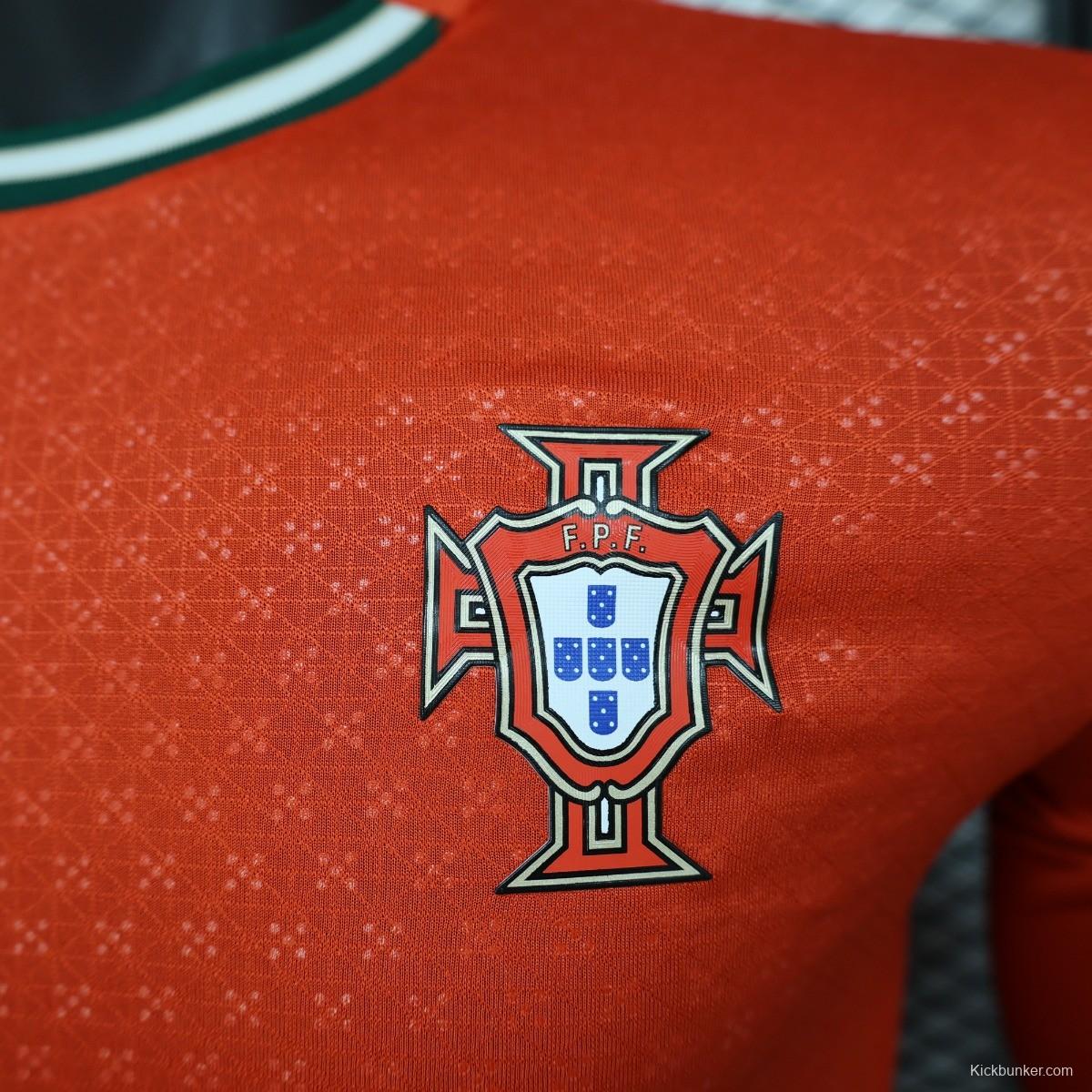 Player Version 2025 Portugal Home Long Sleeve Jersey