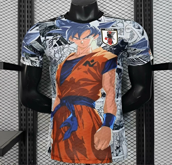Player Version 2025 Japan White with Dragon Ball Goku Graphic Jersey