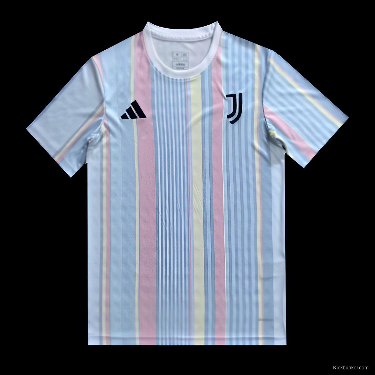 25/26 Juventus White with Rainbow Stripes Jersey