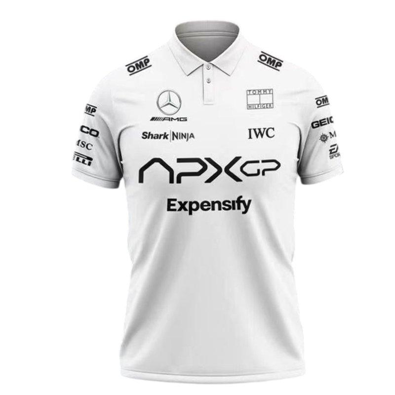 Brad Pitt F1 Movie 2025 – APXGP Black White Polo Shirt Racing Fan Loo