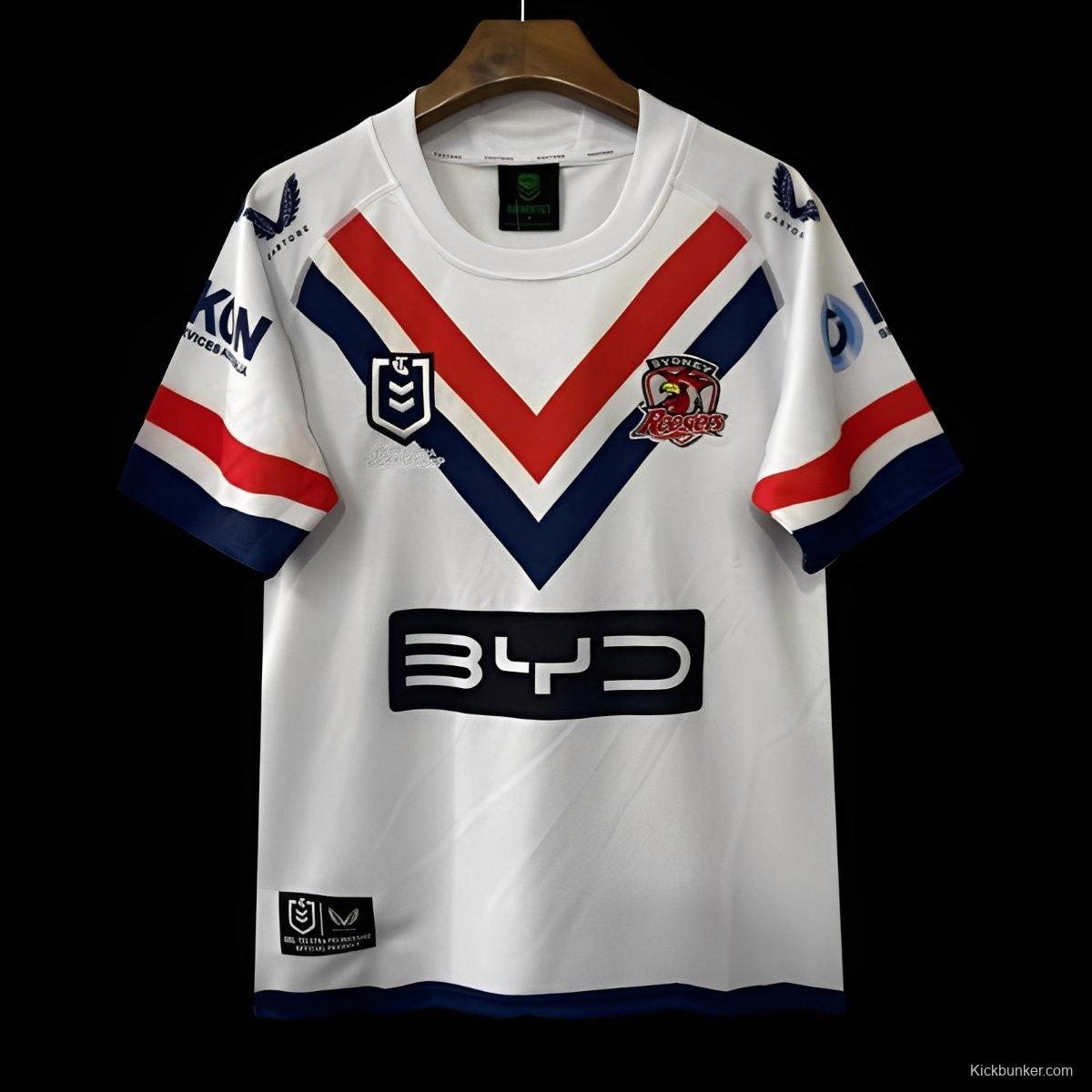 25/26 Sydney Roosters White with Navy and Red Chevron Jersey