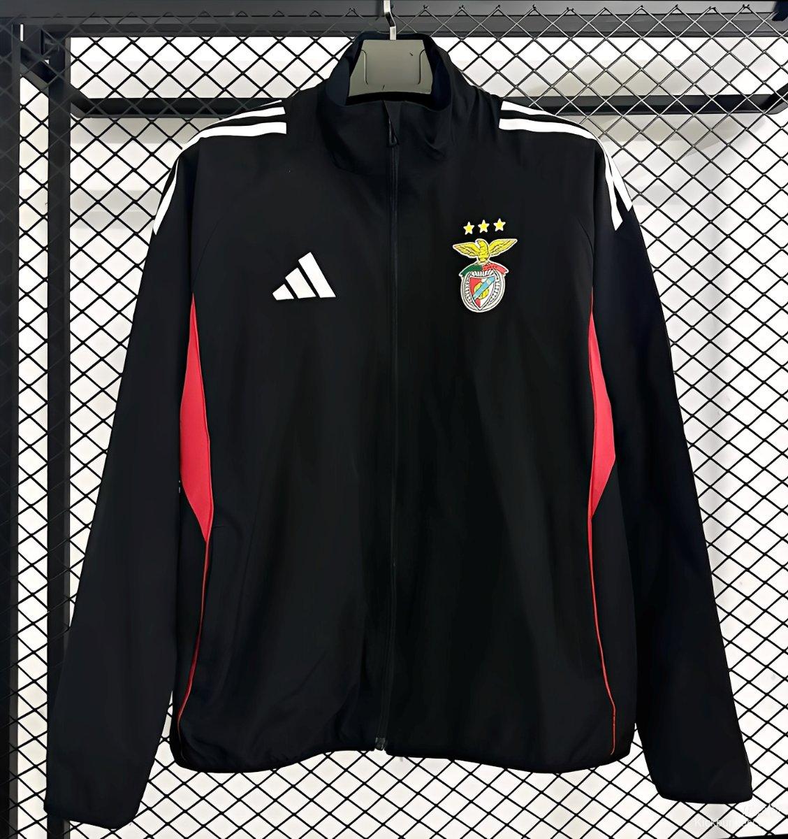25/26 Benfica Black Full Zipper Windbreaker