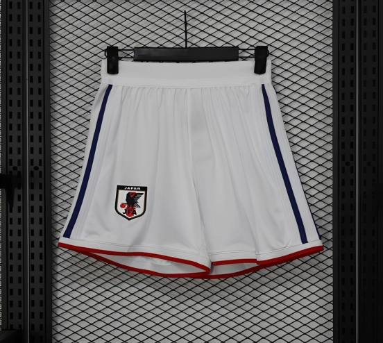 2026 Player Version Japan White with Navy Blue Stripes Shorts