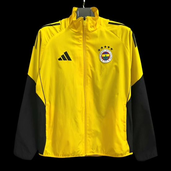 25/26 Fenerbahce Black/Yellow Full Zipper Windbreaker