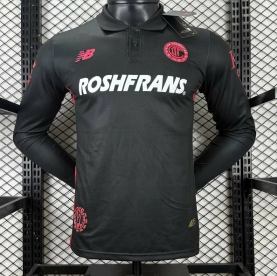 Player Version 25/26 Deportivo Toluca FC Black Goalkeeper Long Sleeve Jersey with Polo Collar