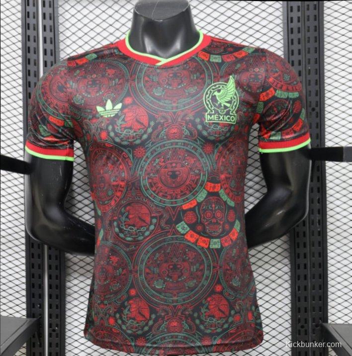 Player Version 2026 Mexico  Black with Aztec Calendar & Day of the Dead Special Edition Jersey