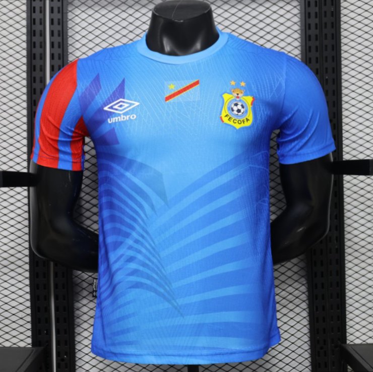 Player Version 26/27 DR Congo  Sky Blue & Red  Home Jersey