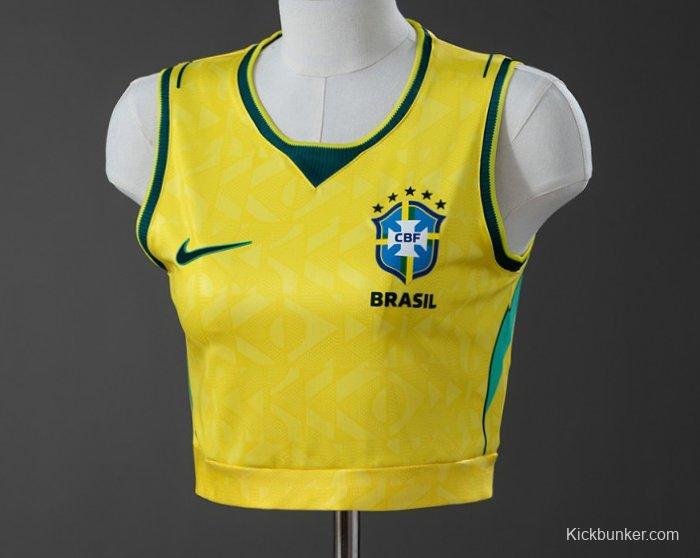 2026 Brazil Women's Crop Tank Top Home Jersey