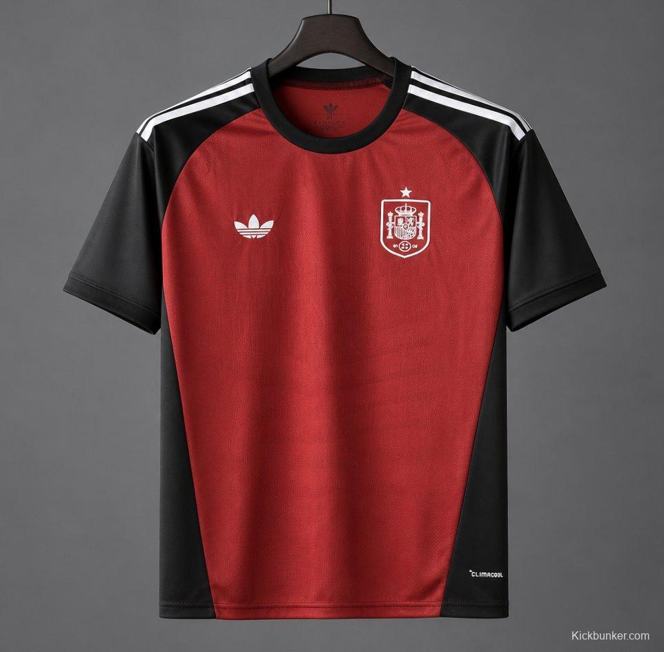 2026 Spain Wine/Black Goalkeeper Jersey