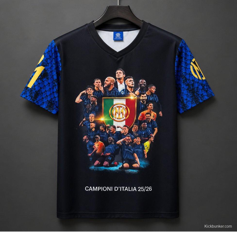 26/27 Inter Milan "Campioni d'Italia 25/26" Black T-shirt