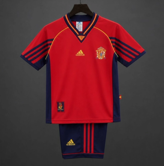 Retro Kids 1998 Spain Home Jersey