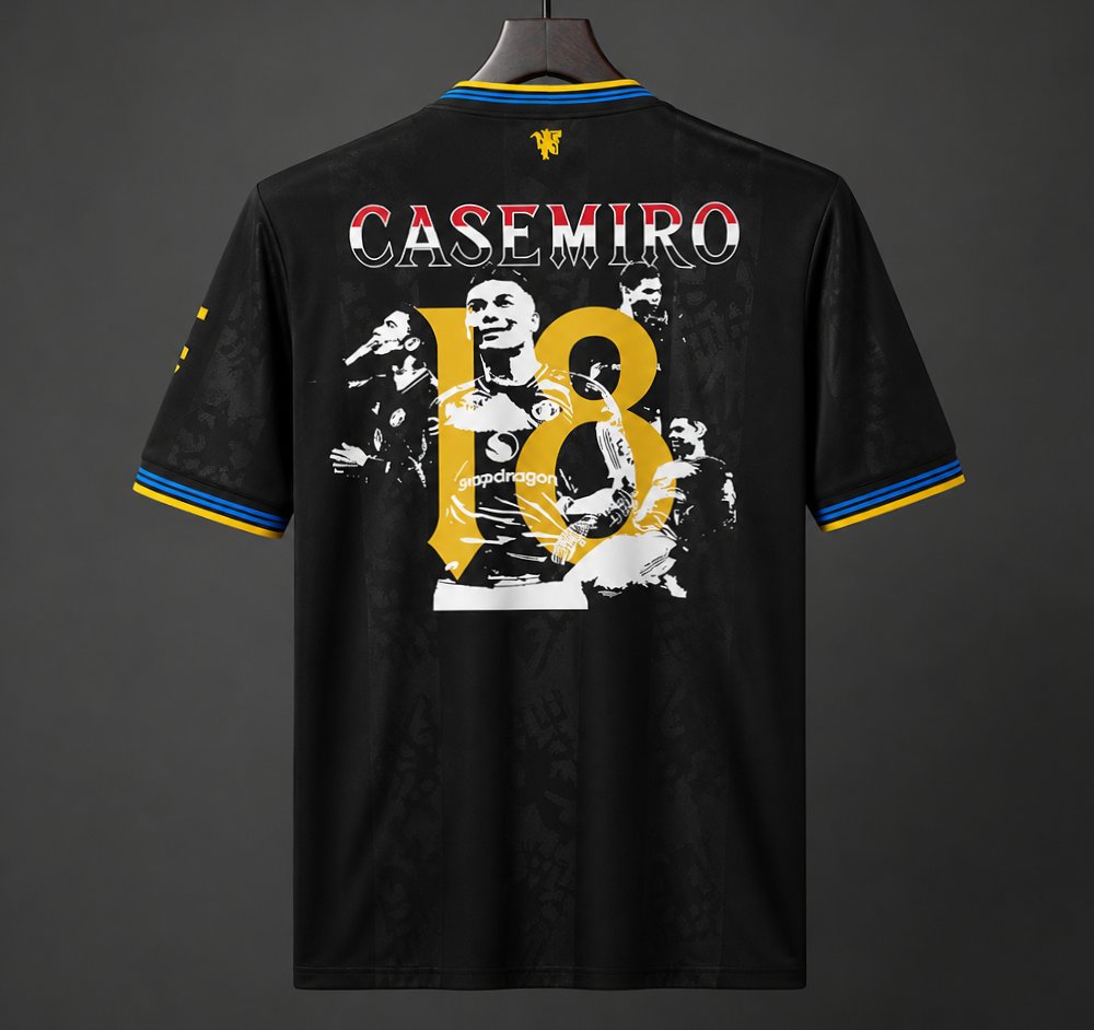 25/26 Manchester United Third Jersey with Casemiro Special Edition Print Black