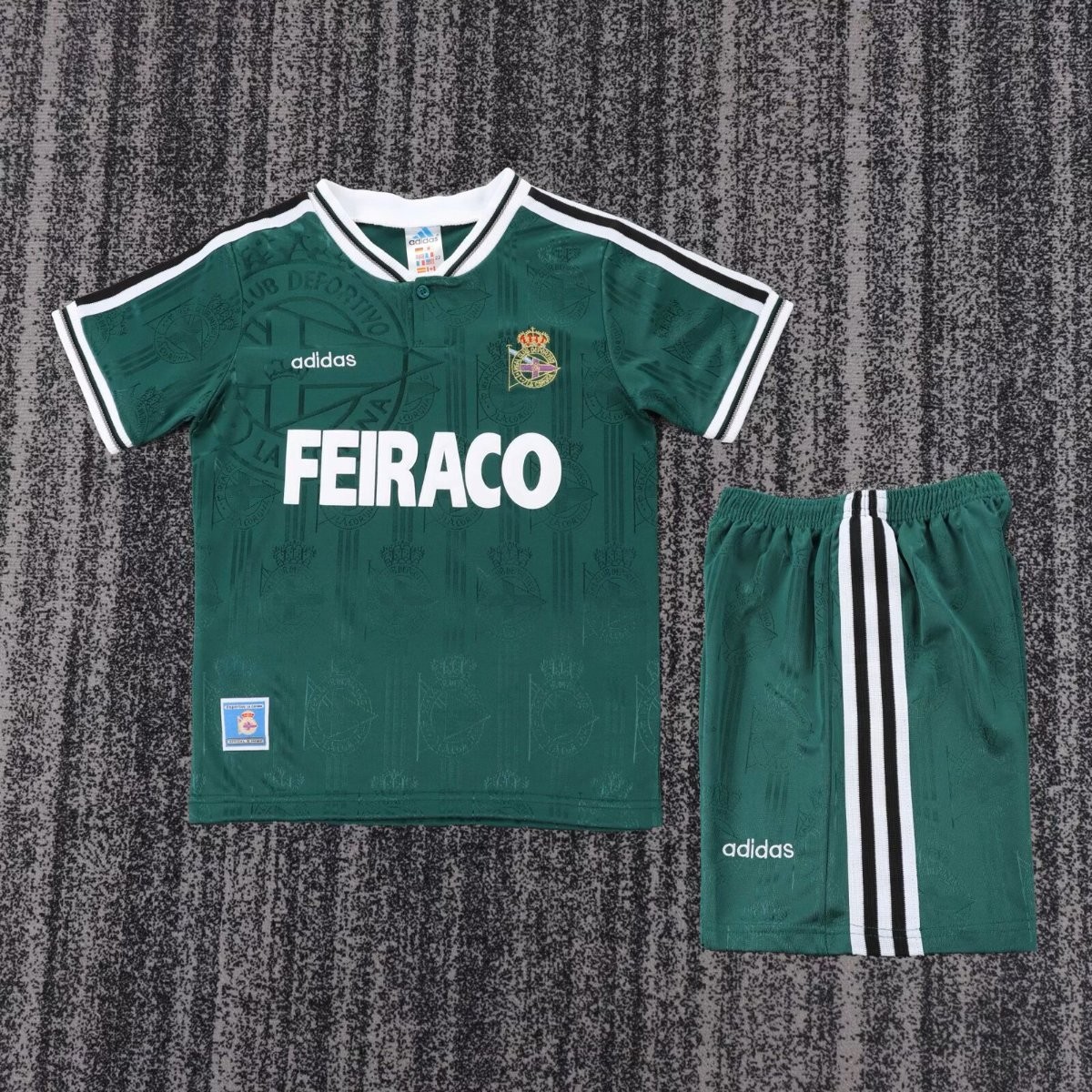Retro Kids 99/00 Deportivo de La Coruna Away Green Jersey