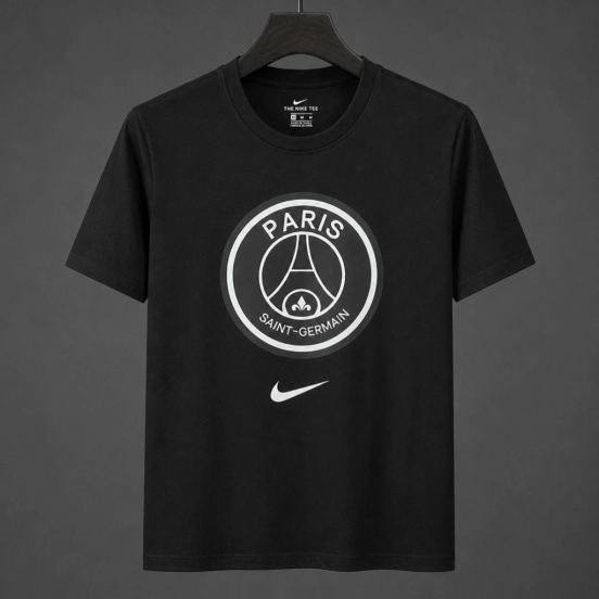 26/27 PSG Black Cotton T-Shirt